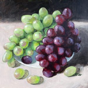 Grapes Study, 2020, acrylic, 8 x 8 in
