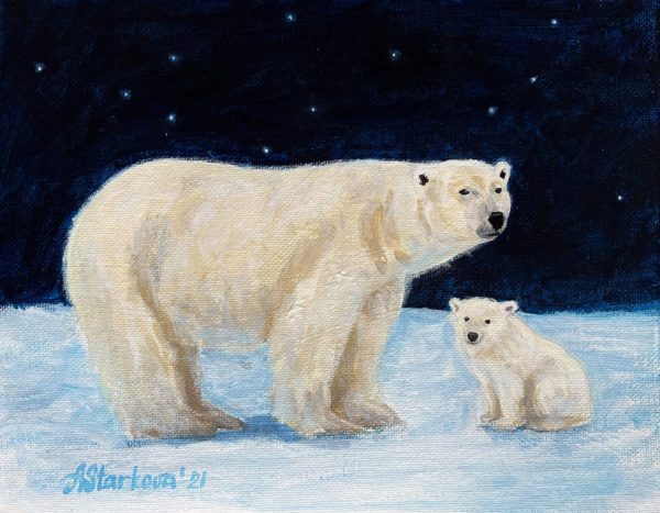 Polar Night, 2021, acrylic, 8 x 10 in.