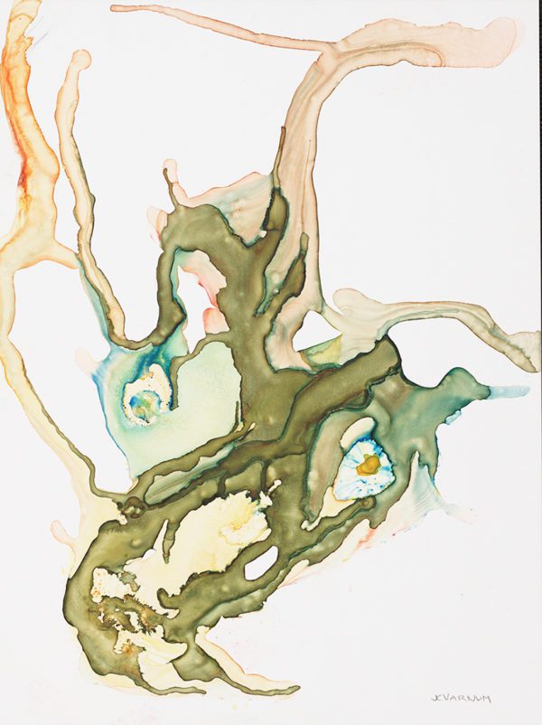 Earthen Birth, watercolor on Yupo, 11 x 9 in
