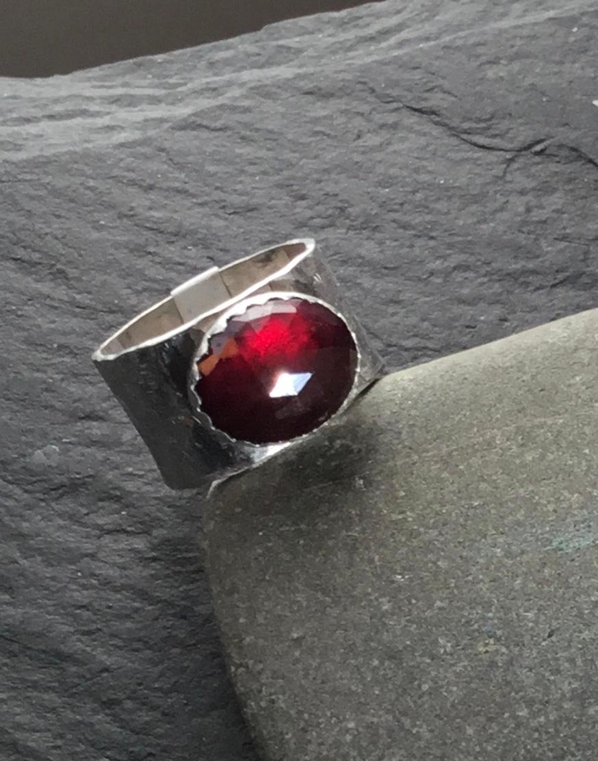 Garnet and Sterling Ring-5e660bb1