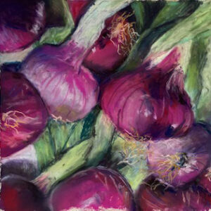 pastel of red onions