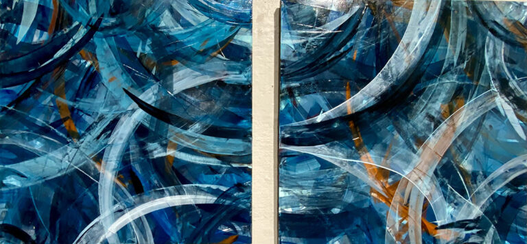 Blue Swoosh 1&2 (diptych)